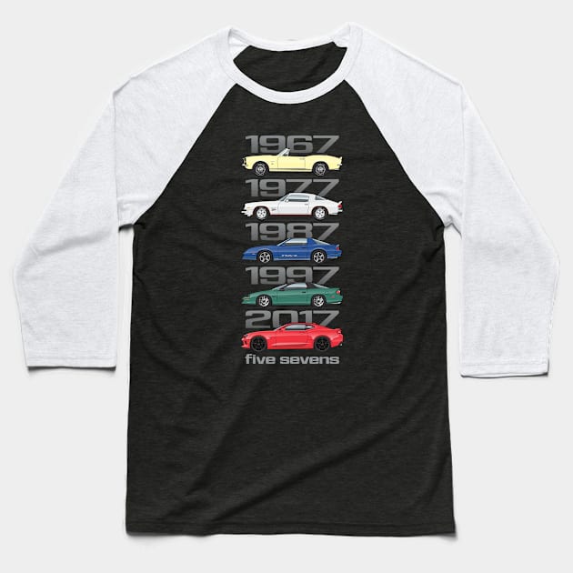 five sevens Baseball T-Shirt by ArtOnWheels